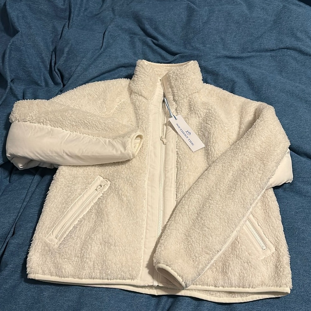 NWT Southern Tide women’s xs cream fleece. Zip up. Super cozy. Style Phoenix